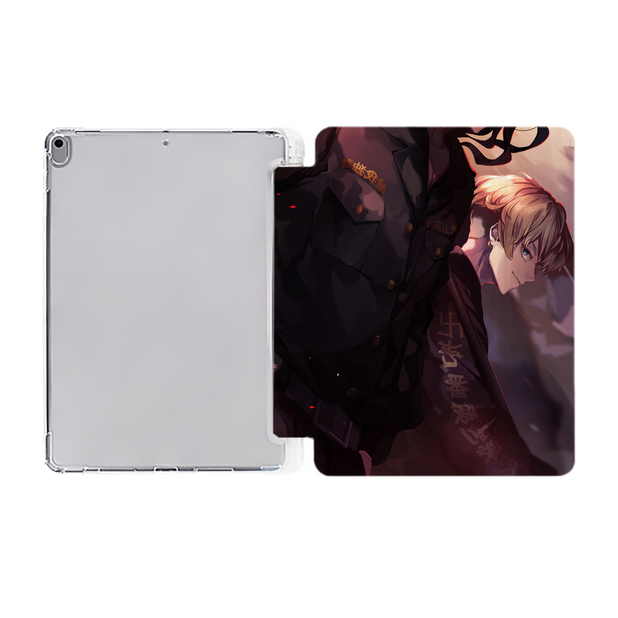 （画像用） 東京リベンジャーズ Tokyo Revengers IPad ケース ペン収納付き 三つ折りスタンド PUレザー×シリコン 対応機種9.5/10.5/10.9インチ